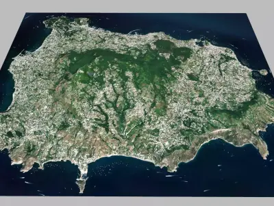 Ischia volcanic island Tyrrhenian Sea 3D model