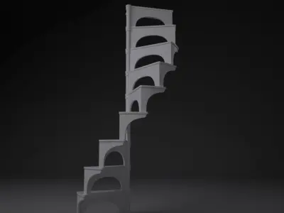 stair spiral staircase 3D model