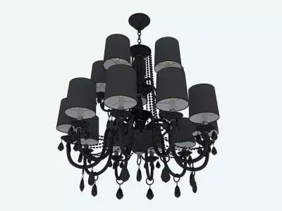 3D Black Chandelier 3D model