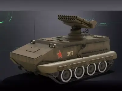 19-barrel 70Type self-propelled gun  light tank gun 63Type 3D model