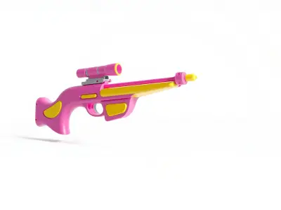 Cartoon Plasma Crossbow Bright Pink Lemon Accents model pack Low-poly 3D model