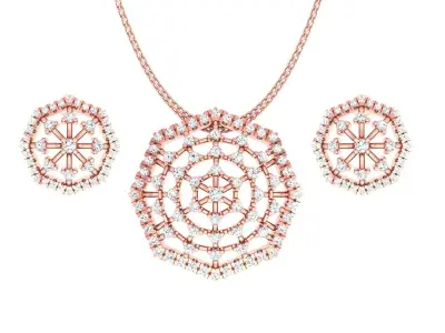 Spiders Web Light wt Pendant Earrings Set 3dm stl obj mtl gltf  3D print model