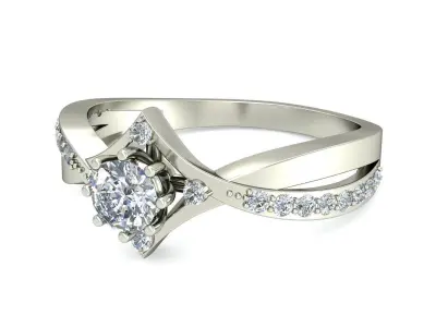 Women Wedding Engagement Two Band  Ring 3D print model