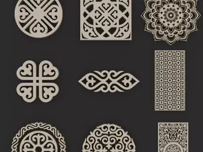 Decorative 3D Pattern Collection  3D model