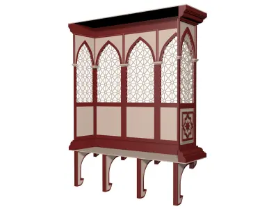 Balcony gothic window shelf 3D model