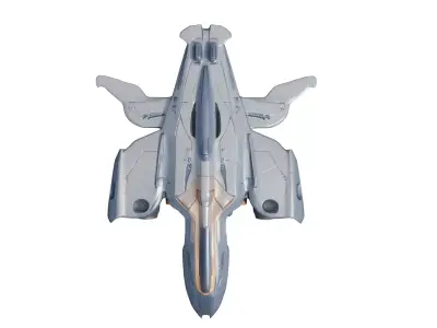 SkyRacer X9  Futuristic Hovercraft Spaceship Low-poly 3D model