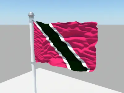 Trinidad and Tobago flag 3D model