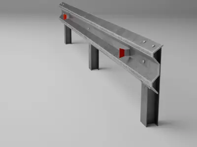 Road Fence  Low-poly 3D model