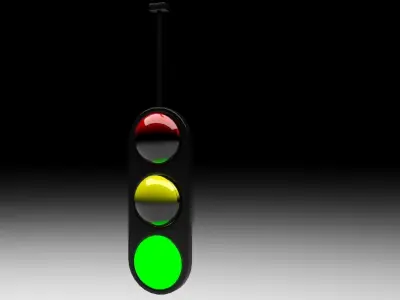 Train Tunnel Traffic Lights 3D model