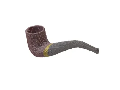 Voxel Tobacco Pipe v1 002 Low-poly 3D model