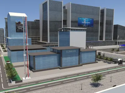 City Model in water 3D model