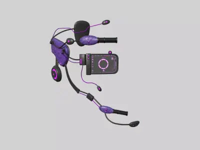 SciFi Glasses E03 Purple Black - Character Design Fashion Low-poly 3D model