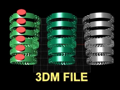 ID BAR CUBAN LINK CHAIN RING MIX SIZES 5 6 7 8 9 10 3D print model