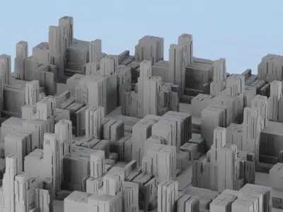 PACK OF Buildings Low-poly 3D model Low-poly 3D model