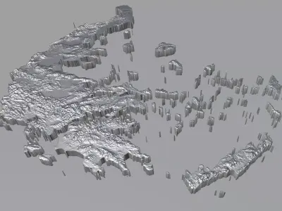 Greece Terrain Country 3D model