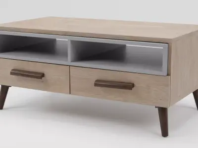 ALLOA Coffee Table Light Wood with Grey 3D model