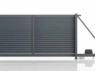 Aluminum Electric Sliding Gate -Model 1- 3D model