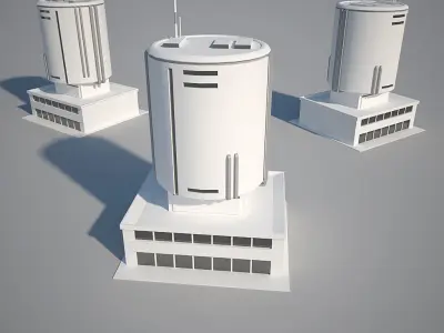 Industrial Building 03 Low-poly 3D model
