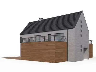 Modern family house 3D model