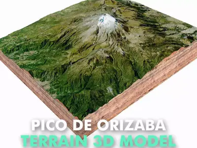 Pico de Orizaba Stratovolcano Mexico 3D model