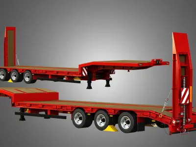 Schwarzmuller Trailer - 3-Axle Low Loader 3D model
