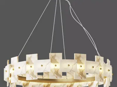 Alabaster Halo Chandelier 3D model