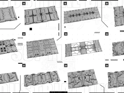 KITBASH PACK SCI-FI WALLS Vol5 3D model