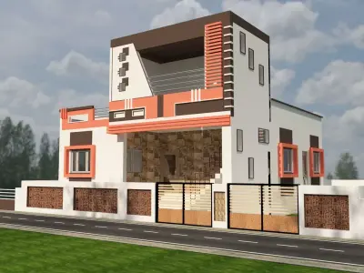 3d elevation residential 3D model