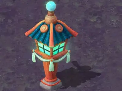 Cartoon hell - hell ghost lights 3D model