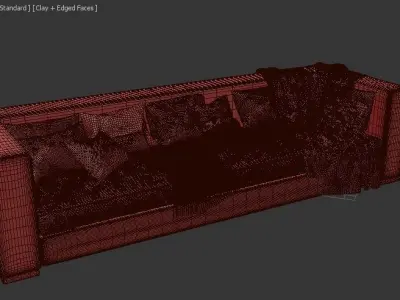 SOFA Black Leather Model 3D model