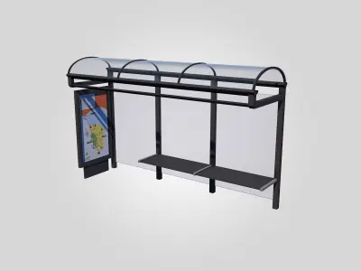 Bus Stop Low-poly 3D model