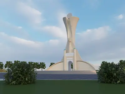 Elegant Monument 3D Model   Architectural Masterpiece Low-poly 3D model