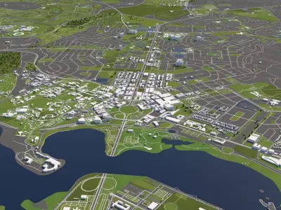 Canberra Australia 50x50km 3D City Map 3D model