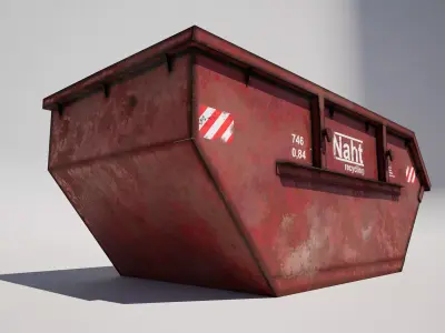 Construction Dumpster with Debris 3D model