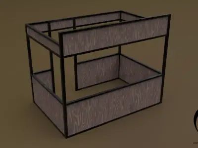 Stall stand 09 R Low-poly 3D model