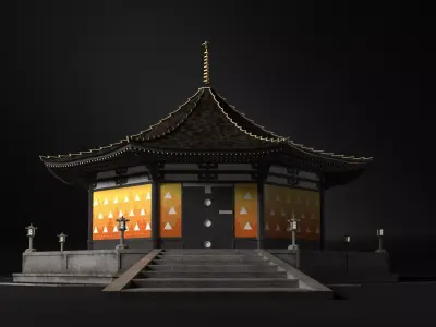 Zenitsu Temple - Demon Slayer architecture 3D model