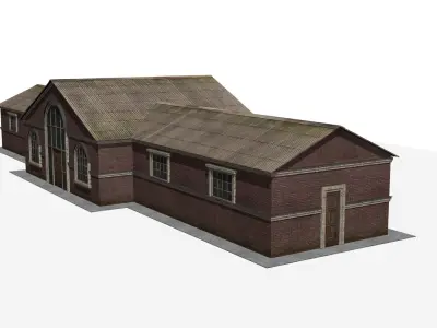 railway station Low-poly 3D model