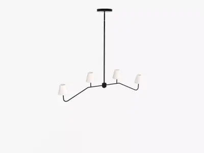 Crystorama Keenan Four Light Black Forged Chandelier 3D model