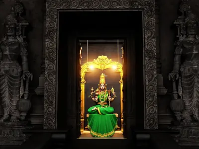 kamatchi amman temple interior 3D model
