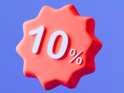 Marketing Icons - Discount 10 Percent Low-poly 3D model