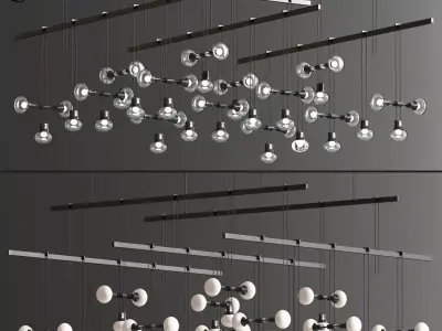 Suspenders 48 2-Tier Grid LED Suspension 3D model