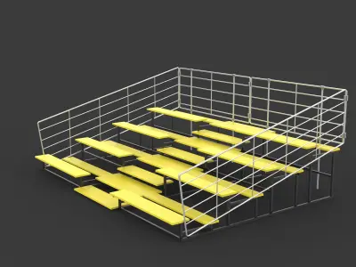 Metal school Bleachers 3D model