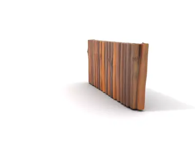 Natural Timber Fence model pack Low-poly 3D model