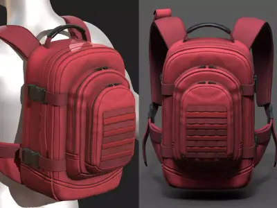 Backpack Camping bag baggage Color  Low-poly 3D model