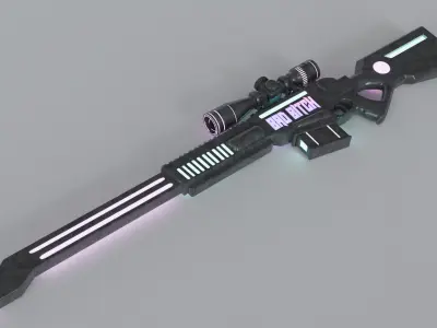 Sci-Fi Stylized Sniper Low-poly 3D model