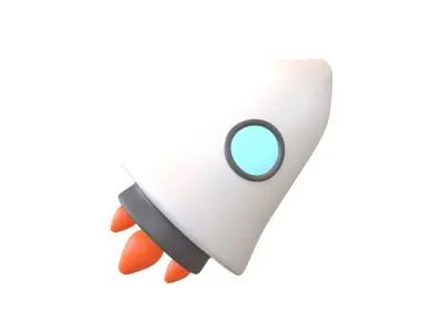 Rocket Icon v2 003 Low-poly 3D model