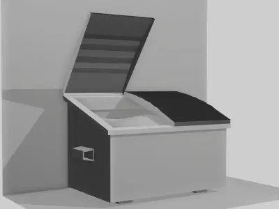 Old Dumpster Low Poly Rusted Low-poly 3D model
