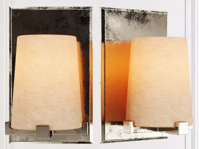 Restoration Hardware PAUILLAC SCONCE Fabric shade and Nickel 3D model