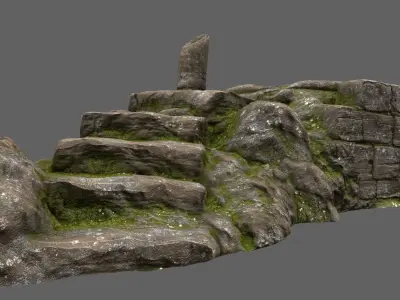 old temple Low-poly 3D model
