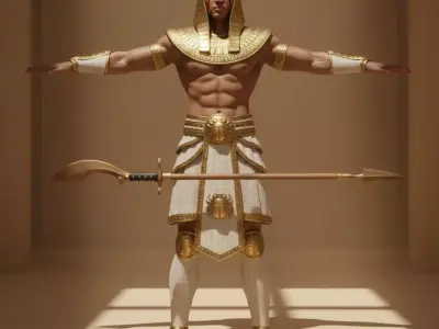 Female Battle Amazon Rigged Game Ready 5K 15K 20K Cinematic Low-poly 3D model